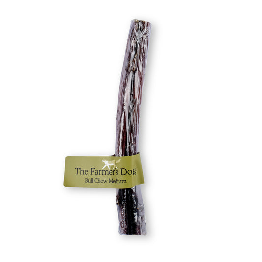 Bull chew long lasting natural dried dog treat that's long lasting