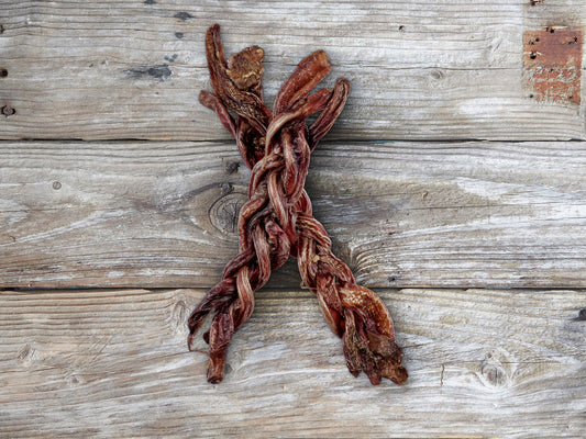 Bull chew braided long lasting dried Australian natural treat