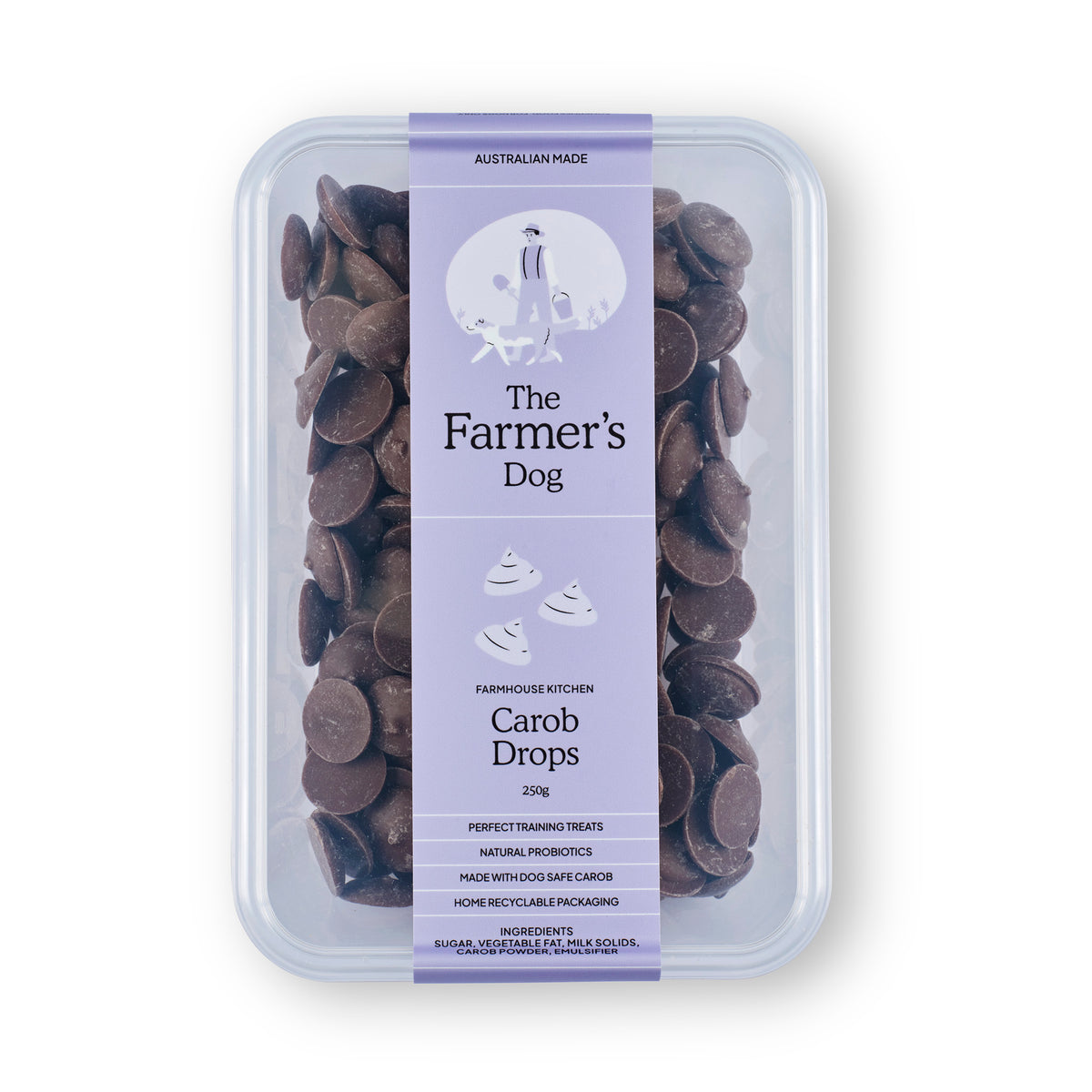 Carob drops training treats for dogs