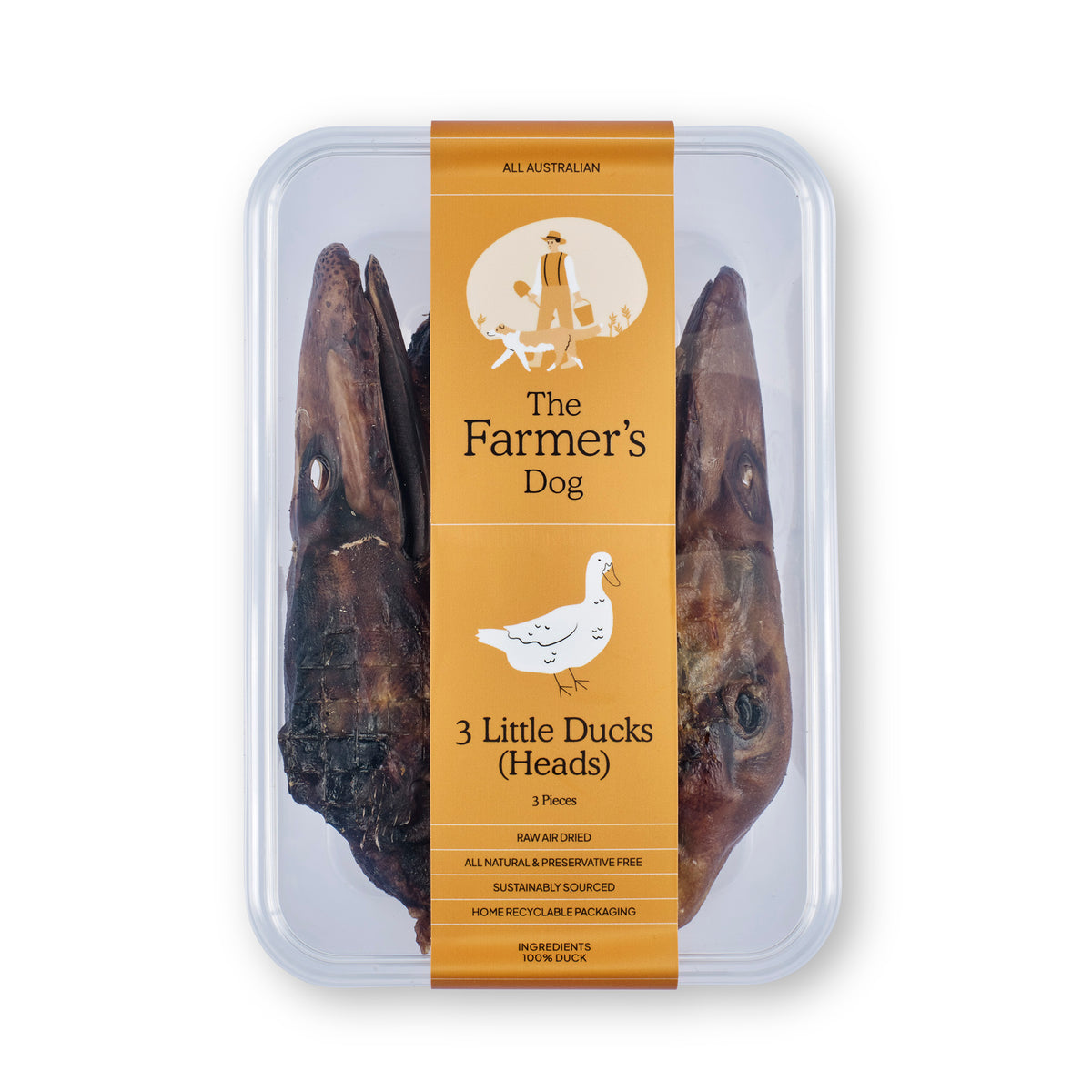 Dried duck heads natural Australian treats for dogs